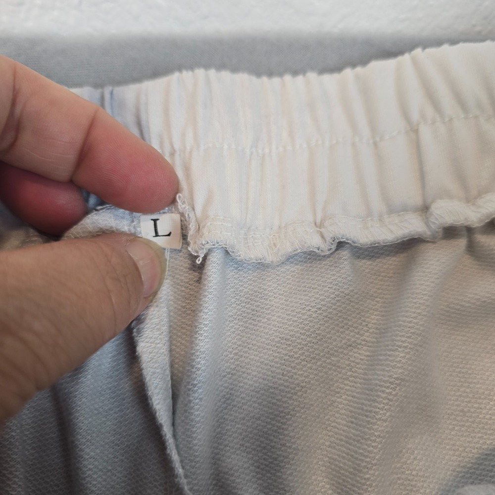 Tie Dye Jogger Pants Size L Blue White Lounge Sweatpants Elastic Waist Pocets - Picture 7 of 10